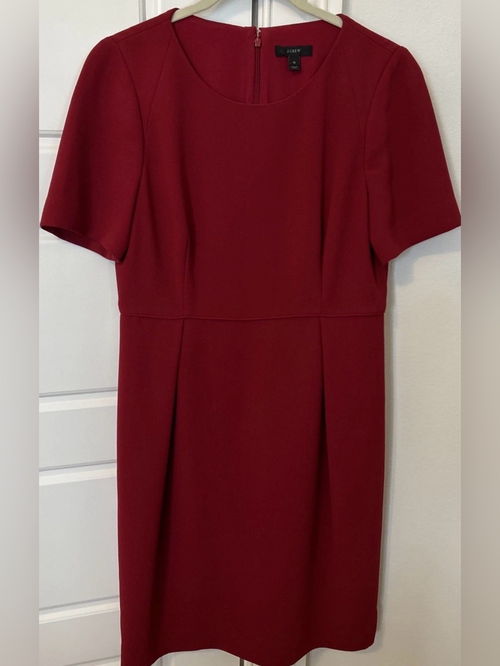 J. Crew Red Short Sleeve  Sheath Dress